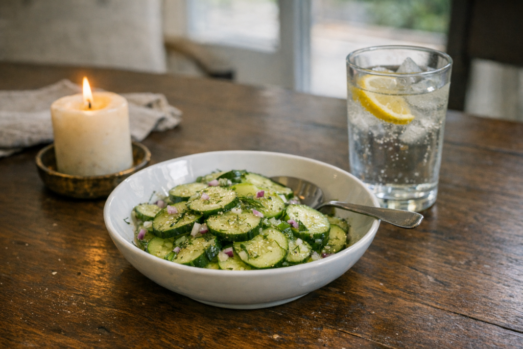 Frischer Gurkensalat