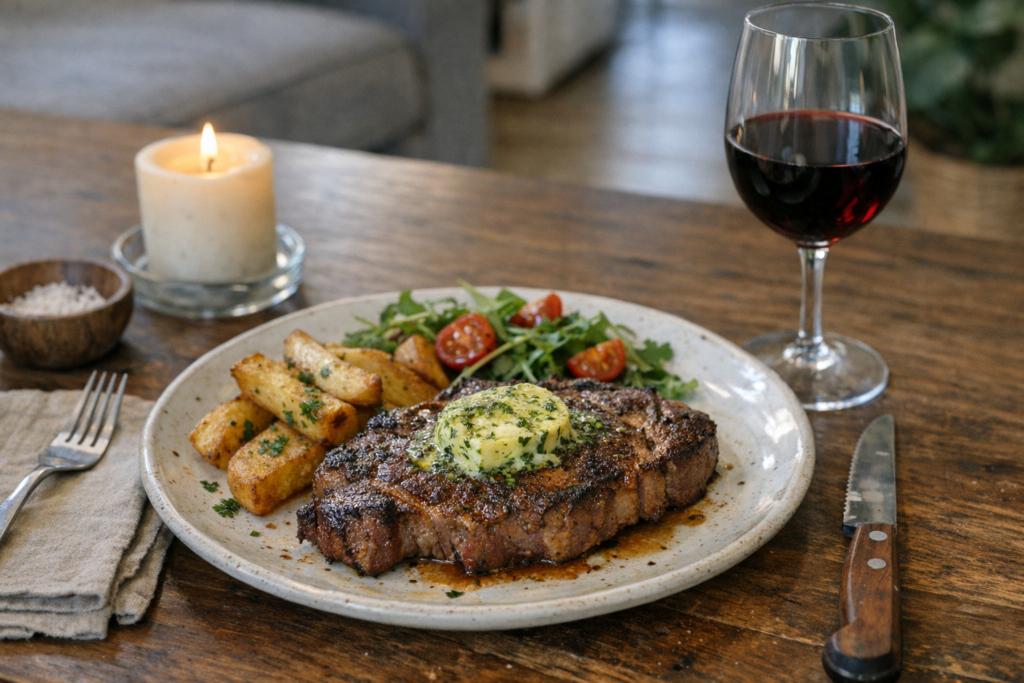 Steak mit Kräuterbutter