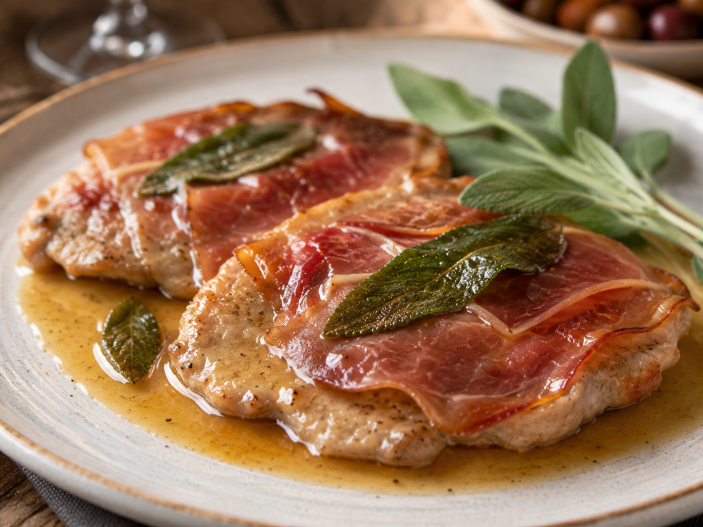 Kalbsschnitzel mit Parmaschinken und Salbei (Saltimbocca alla Romana)